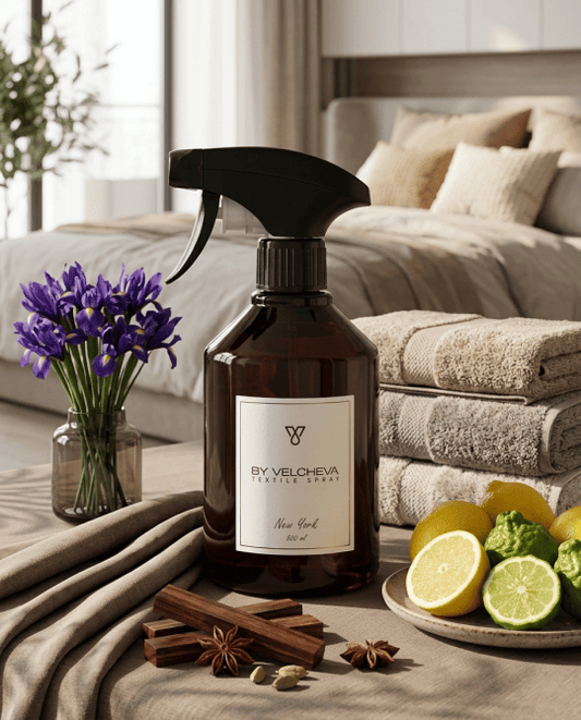 By Velcheva Textilspray New York – 500 ml, Zitrus, Iris & Moschus