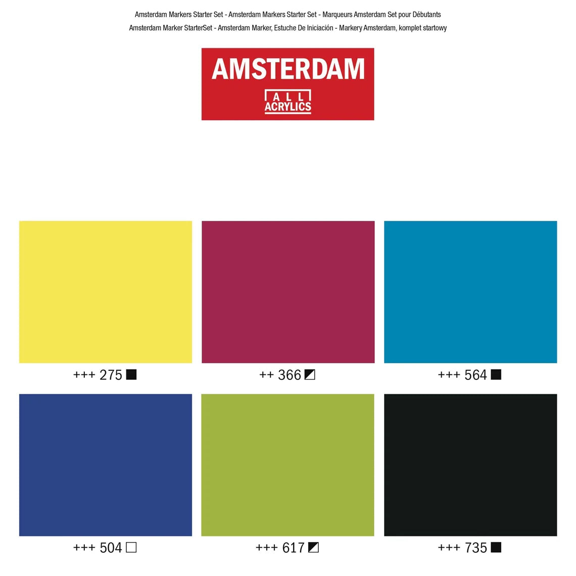 Amsterdam Acrylmarker Einsteigerset | 6 Farben