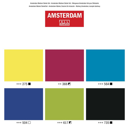 Amsterdam Acrylmarker Einsteigerset | 6 Farben