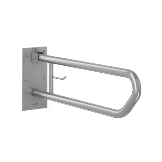 Stützklappgriff mit WC Rollenhalter, matt, 600mm, Edelstahl matt