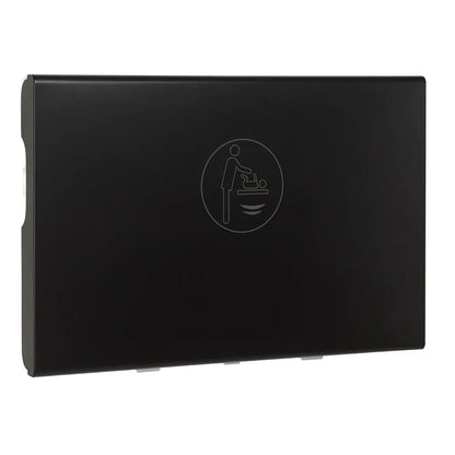 Wickeltisch DARK horizontal – schwarz beschichtet, klappbar, antibakteriell