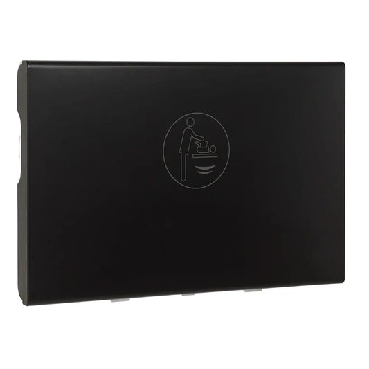 Wickeltisch DARK horizontal – schwarz beschichtet, klappbar, antibakteriell