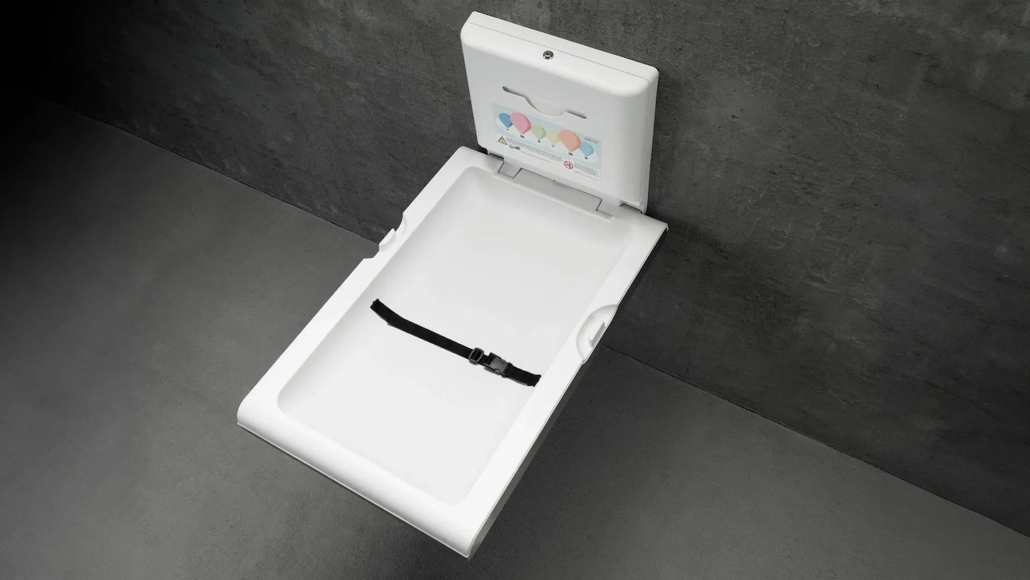 Wickeltisch BIANCO vertikal – weiss, klappbar, antibakteriell