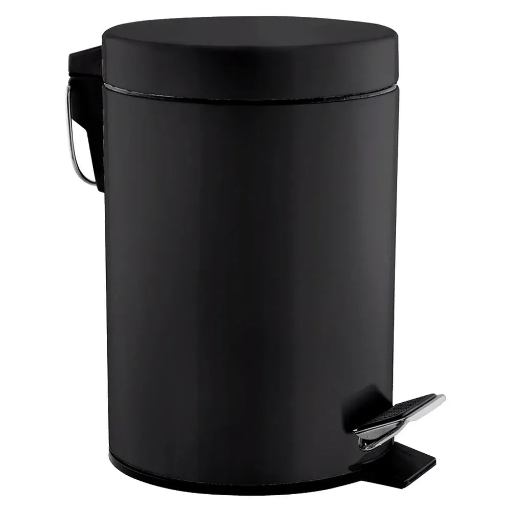 Abfalleimer Edelstahl Rund | mit Pedal & Deckel | 12 Liter