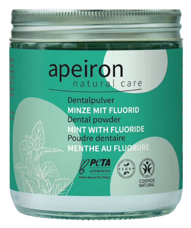 Apeiron - Mint Dental Powder with Fluoride - Fresh Oral Care 🌿🦷