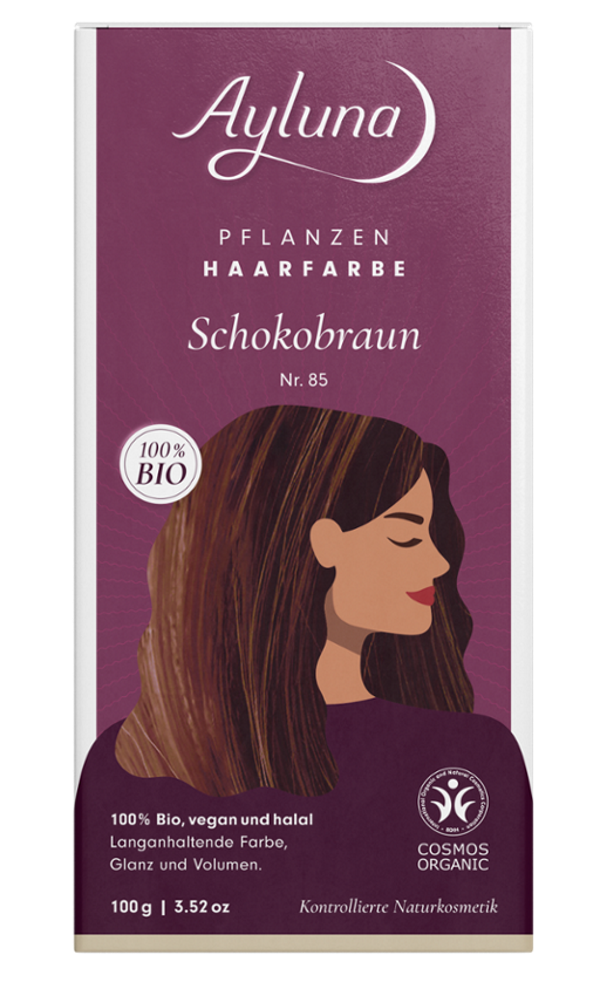 Ayluna - Chocolate Brown Herbal Hair Color - 100% Natural & Vegan 🌿✨