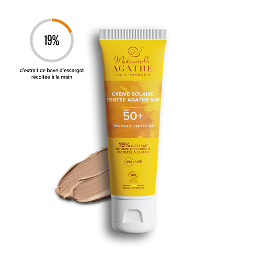 Crème solaire certifiée bio - teintée spf50+ - Mademoiselle Agathe