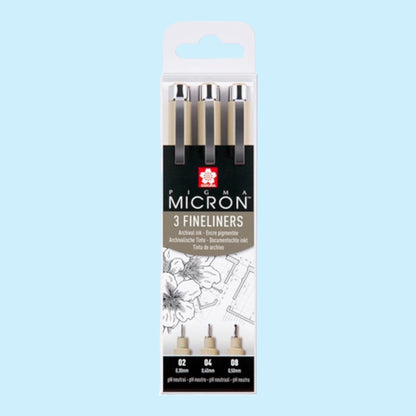 Sakura Pigma Micron Fineliner Set, 3 Stück