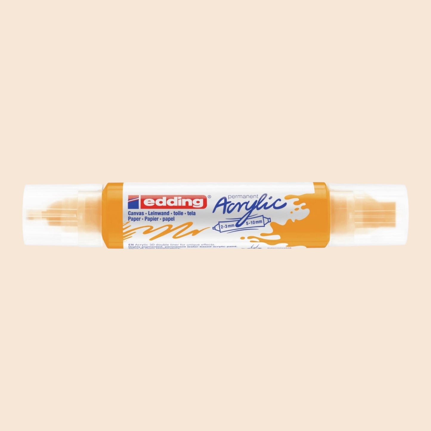 Edding 5400 Acryl 3D Double Liner Sonnengelb 906, Tubenspitze 2-3 mm . 5-10 mm