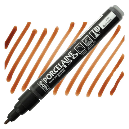 Pebeo Porcelaine 150 Paint Marker - Earth Brown, Breit