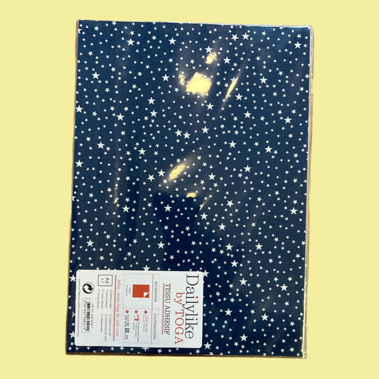 Dailylike by TOGA – Bügelfolie Dunkelblau mit weißen Sternen , A4