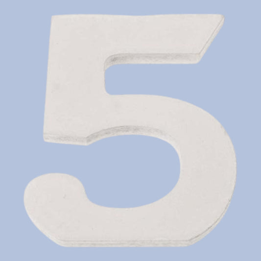 Glorex Zahl 5 MDF 5,5x0,9cm