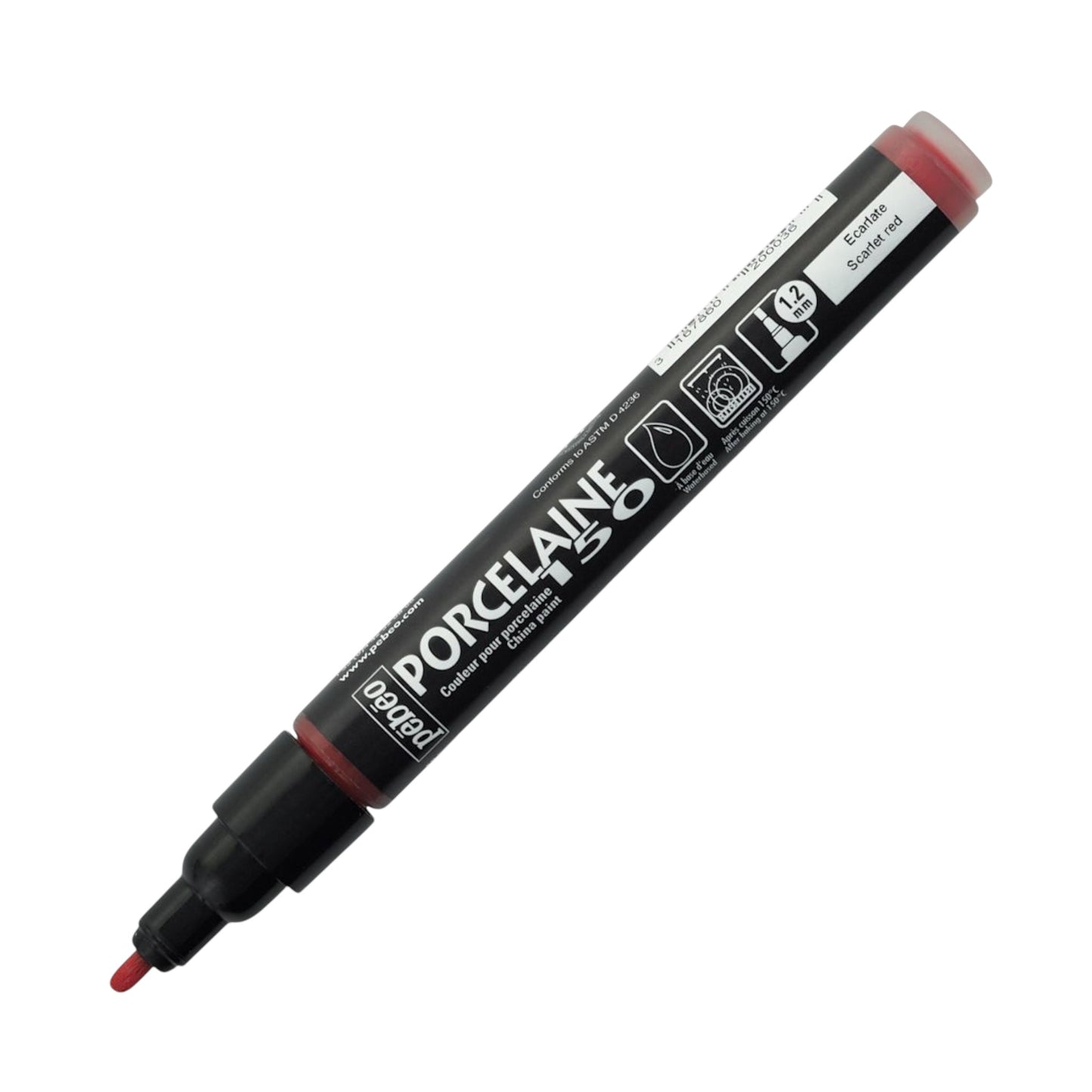 Pebeo Porcelaine 150 Paint Marker - Scarlet Red, Breit