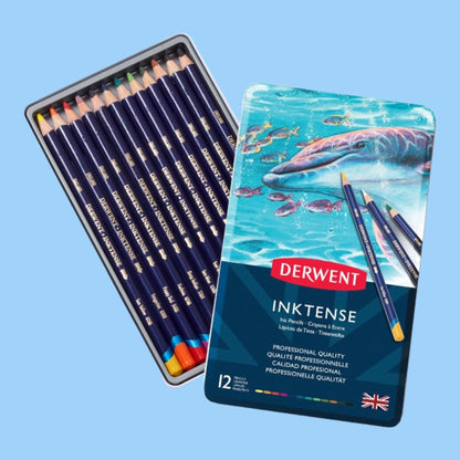 Derwent Inktense Aquarelltintenstifte – 12 Stück Set