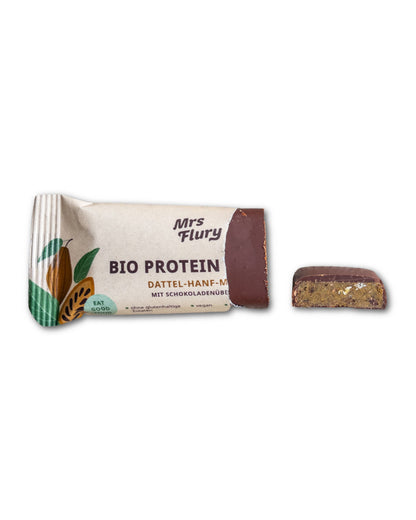 Bio Protein Riegel Hanf-Maca 14% Protein mit Schokoladenüberzug