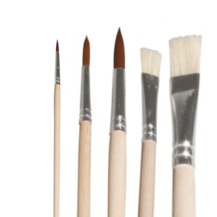 Rayher Pinselset Kindergarten+Schule, FSC 100% -Set mit 5 Pinseln