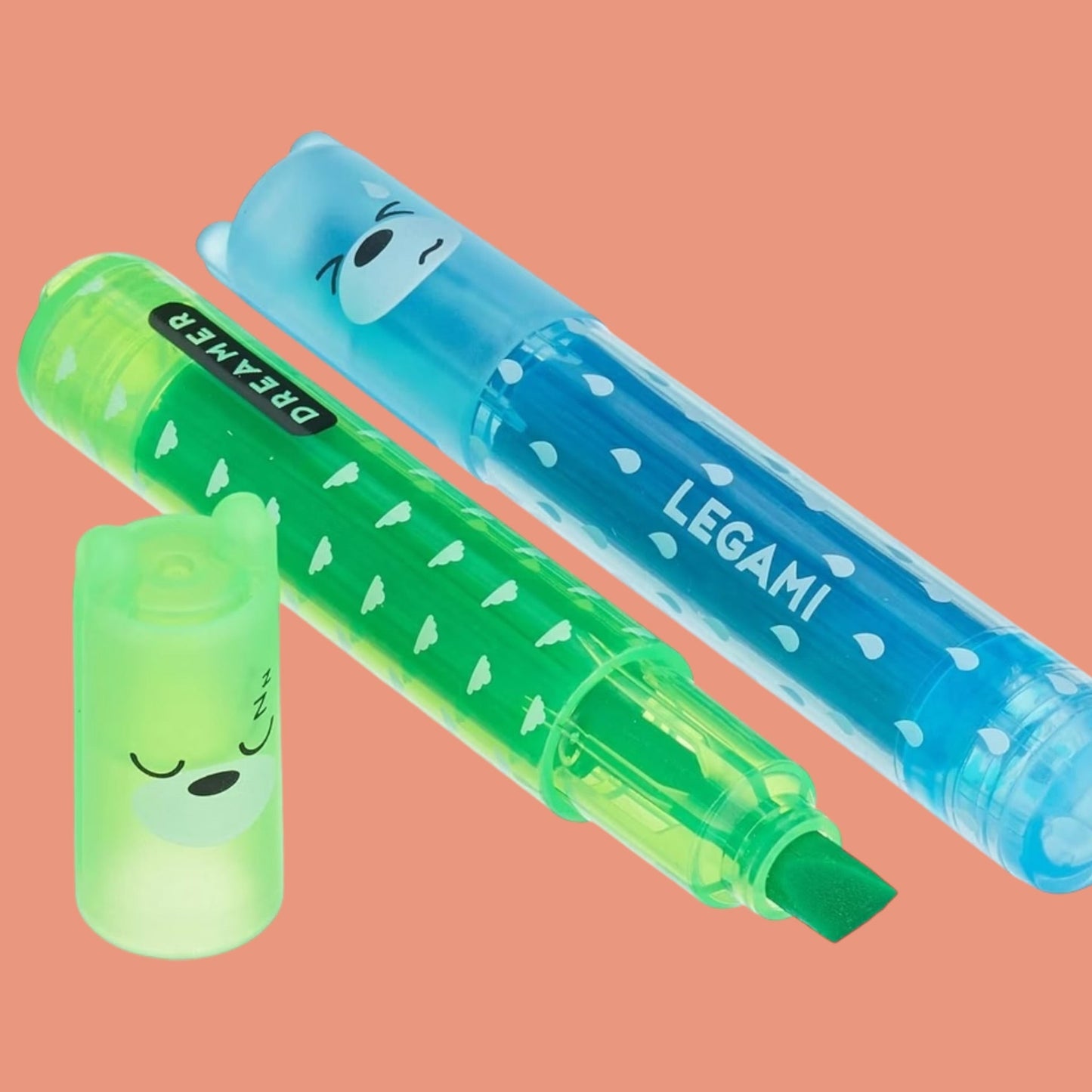 Legami. Mini Textmarker „Teddy’s Mood“ Neon Set, 6 Stk.