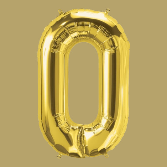 Folienballon Zahl „0“ – Gold, 86 cm
