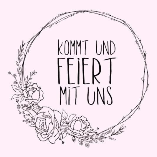 Rayher Holzstempel Kommt und feiert mit uns 9x9cm