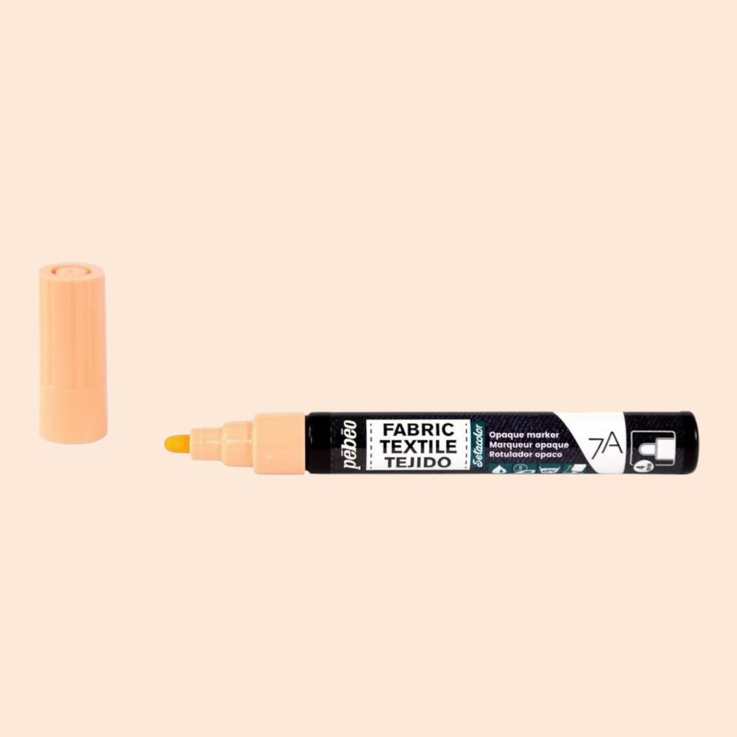 Pébéo Textil 7A Marker Opak – 4 mm Rundspitze , Pastellorange