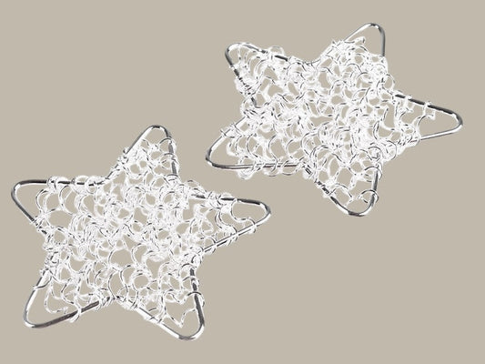 Geroma Sterne aus Draht, 5 cm, Silber, 6 Stück
