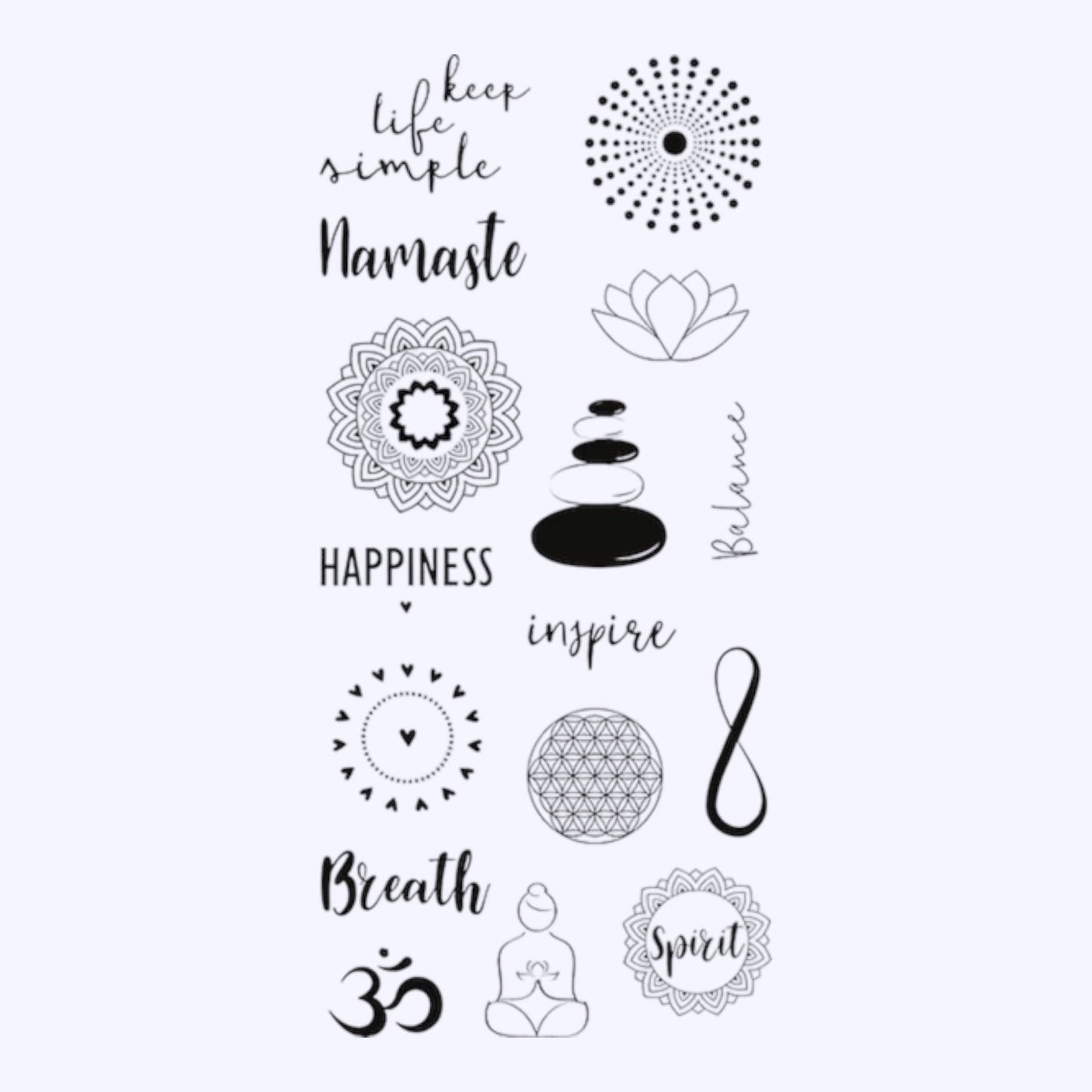 Rayher Silikonstempel Stempel.  Mandala, 97x205mm, 16 Motive