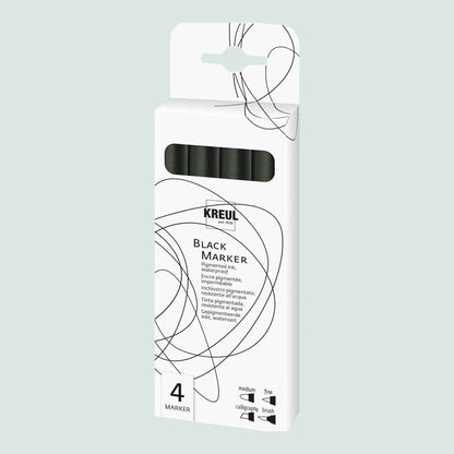 Kreul Black Marker, schwarz, 4er Set