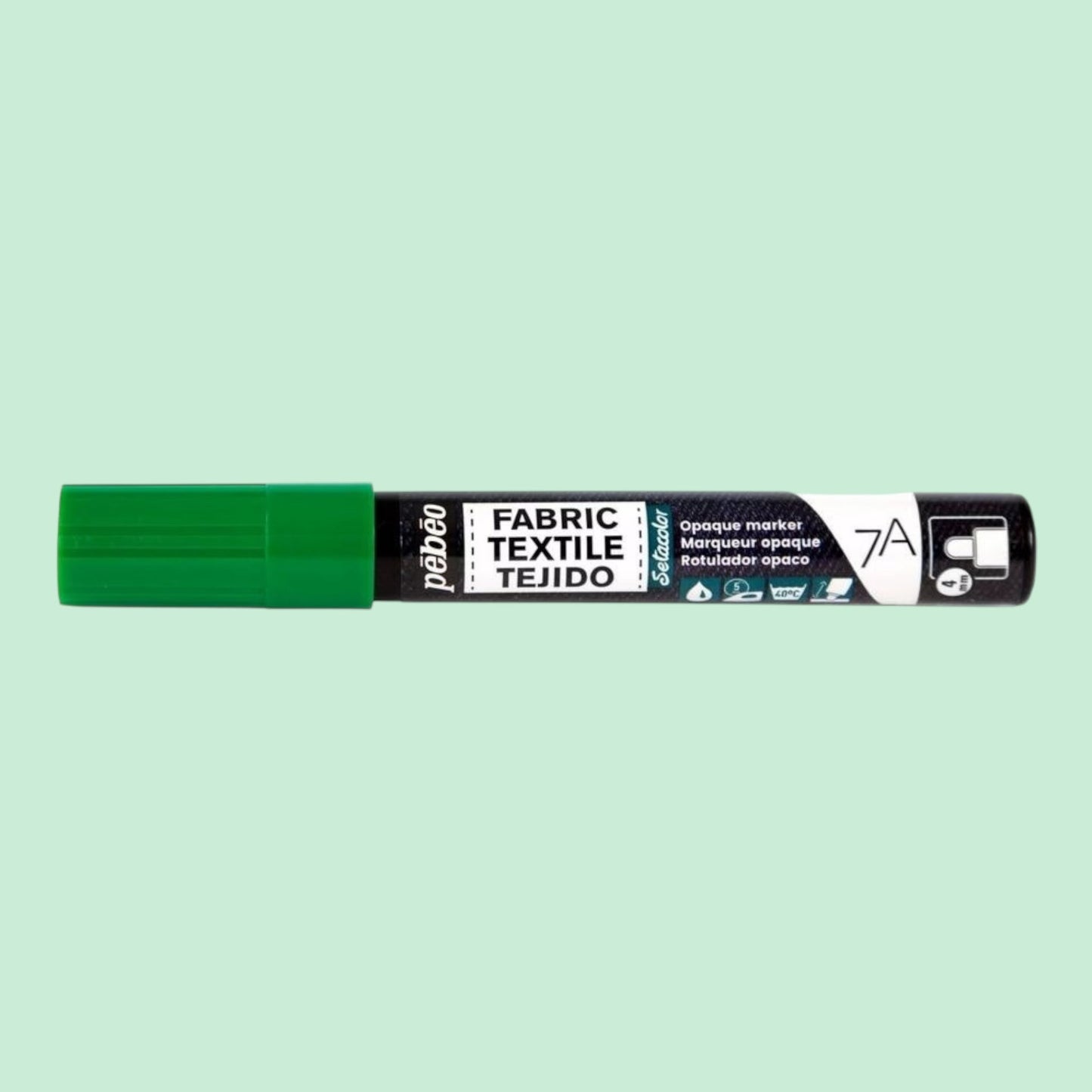 Pébéo Textil 7A Marker Opak – 4 mm Rundspitze , Grün