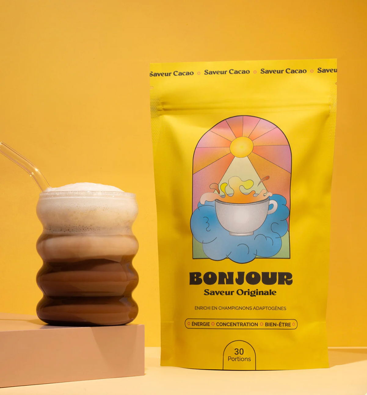 Bonjour Original Flavor – Functional Mushroom Drink (Low Caffeine)