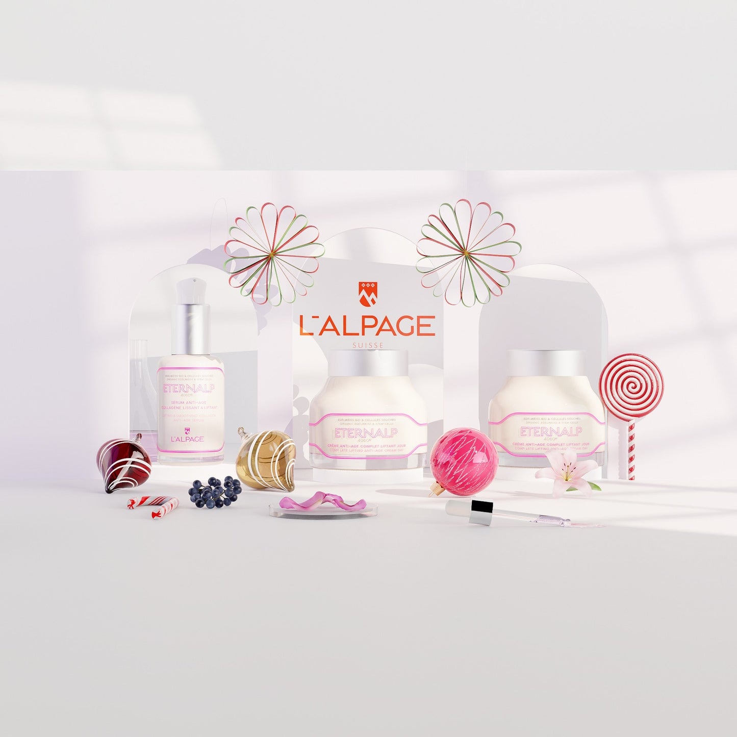 Set ou Coffret Cadeau Trio Crème Anti-Age Liftant Jou 50ml & Crème Nuit 50ml & Sérum Anti-Age Repulpant & Remodelant Eternalp 4060m