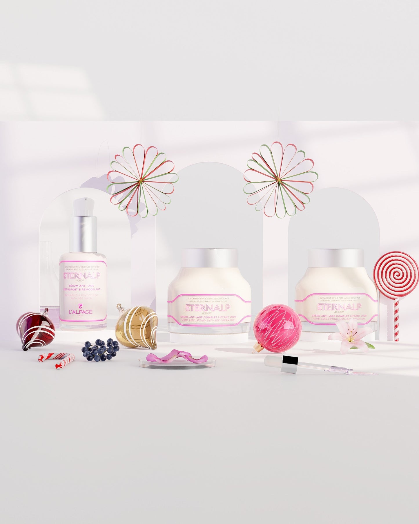 Set ou Coffret Cadeau Trio Crème Anti-Age Liftant Jou 50ml & Crème Nuit 50ml & Sérum Anti-Age Repulpant & Remodelant Eternalp 4060m