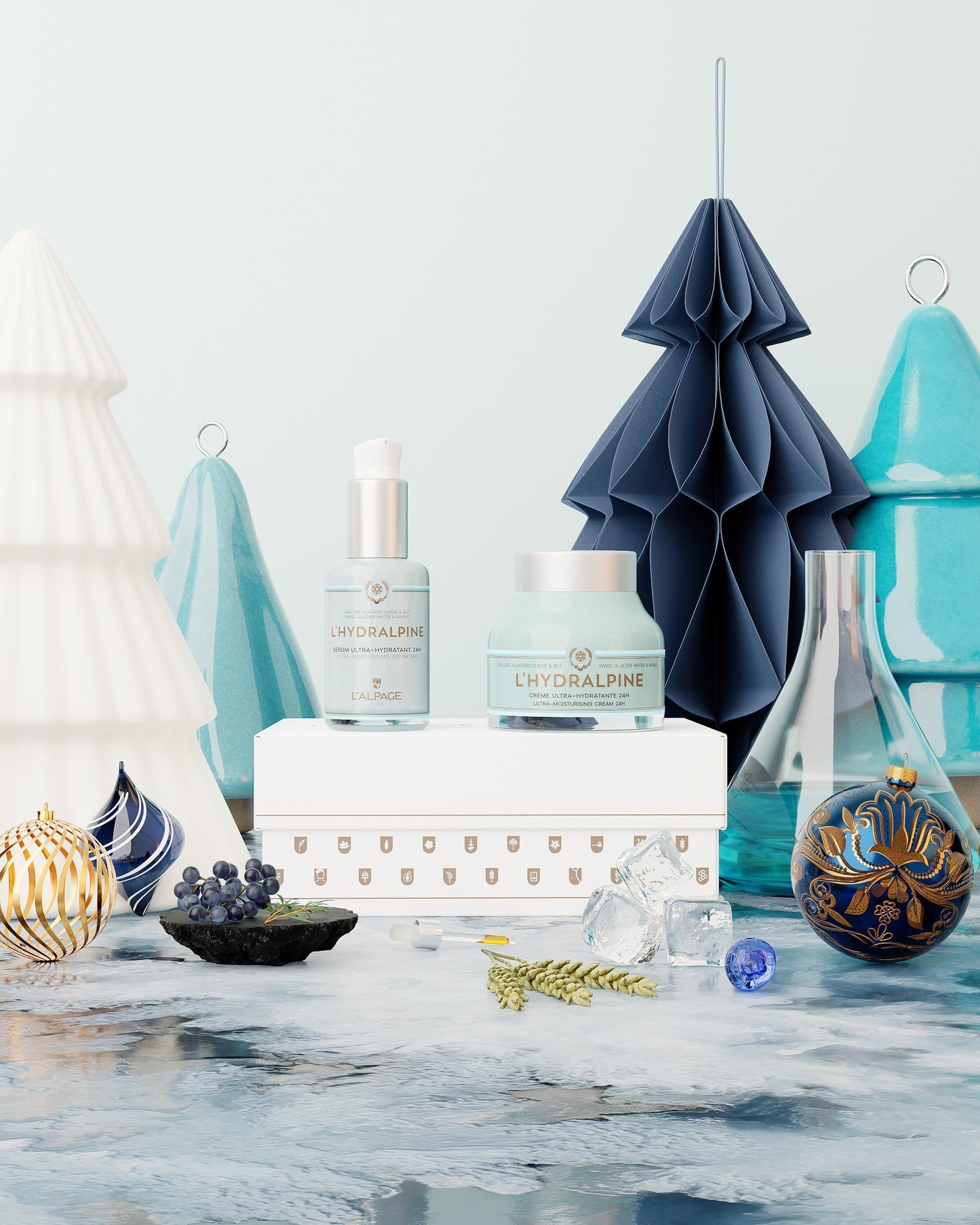 Set ou Coffret Cadeau Crème Visage Hydratante 24h + Sérum Visage Hydratante 24h L'HYDRALPINE