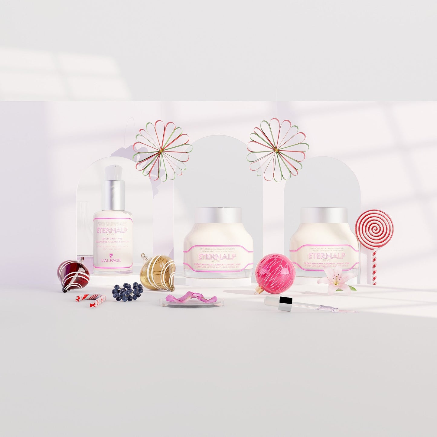 Set ou Coffret Cadeau Trio Crème Anti-Age Liftant Jou 50ml & Crème Nuit 50ml & Sérum Anti-Age Collagène Lissant & Liftant Eternalp 4060m