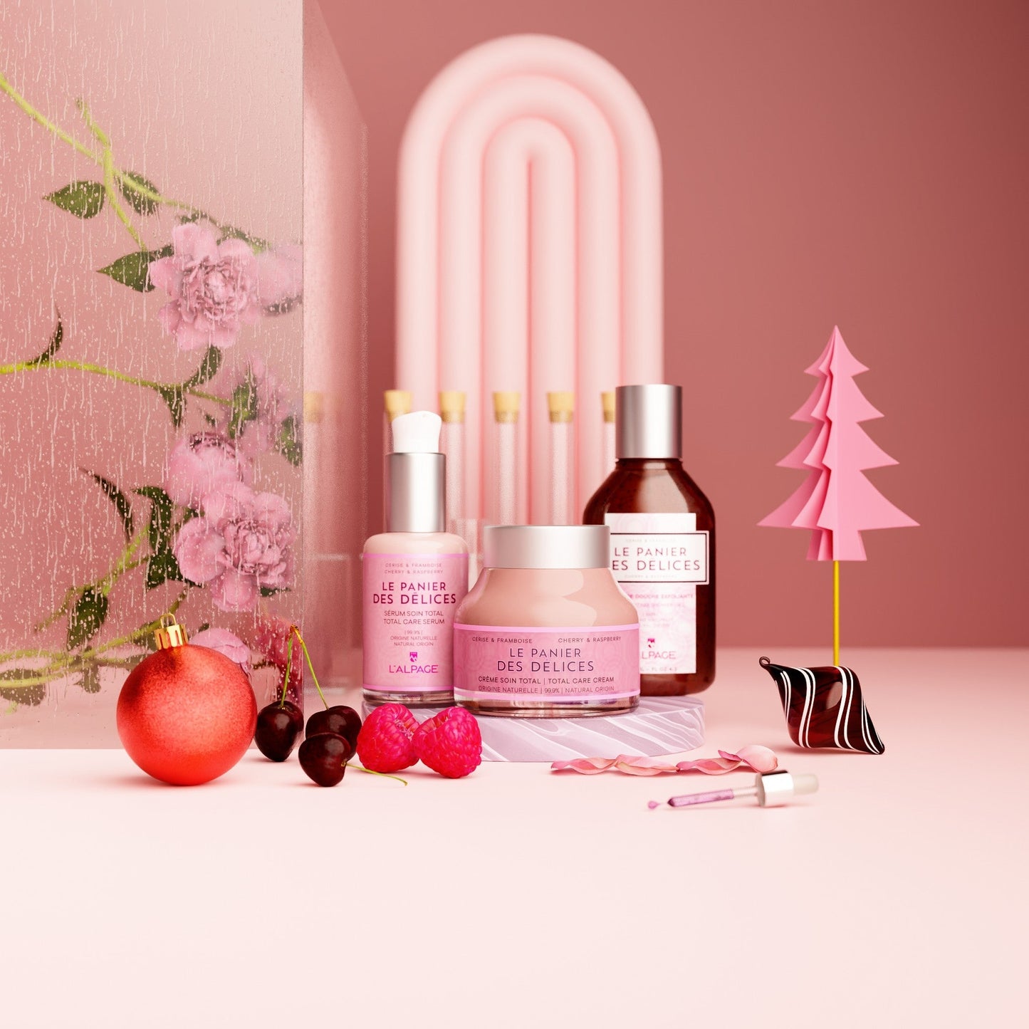 Coffret Cadeau Crème Soin Total + Sérum Soin Total + Gelée de Douche Exfoliante 125ml LE PANIER DES Délices