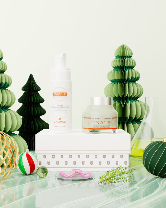 Set ou Coffret Cadeau Crème Matifiante et Lissante + Mousse Nettoyante INALP