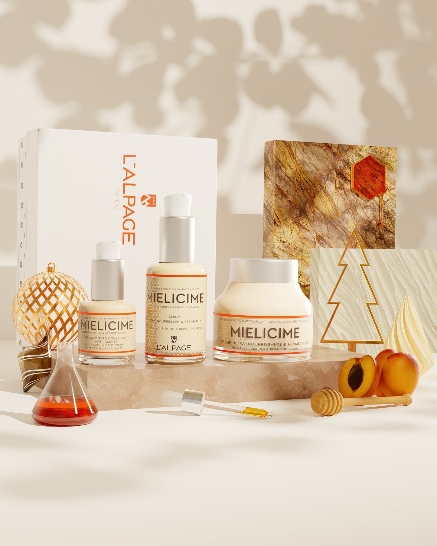 Set ou Coffret Cadeau Trio Crème Ultra-Nourrissante + Sérum Ultra-Nourrissant + Sérum Regard Anti-Cernes Mielicime