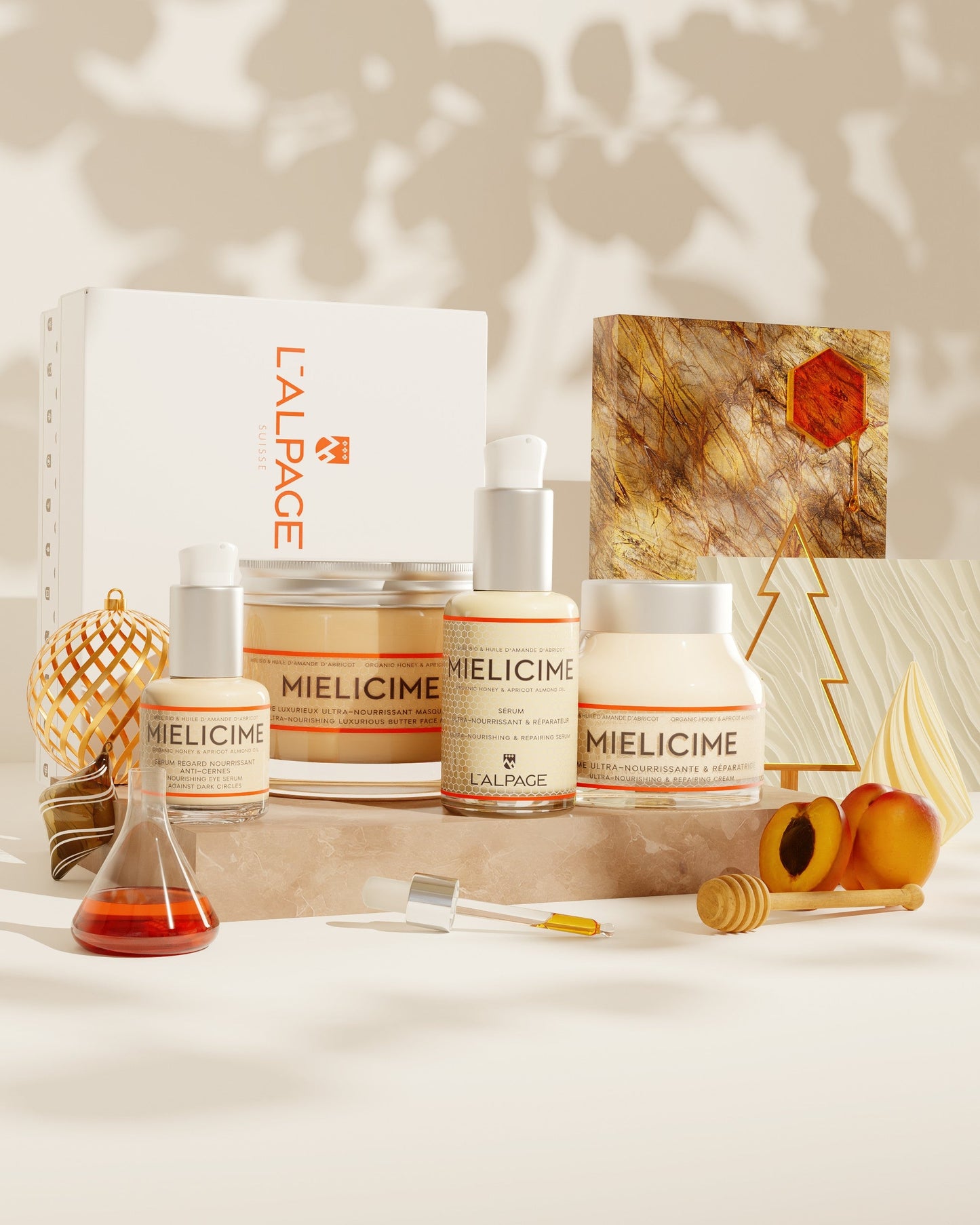 Set ou Coffret Cadeau Ultimate Quatro Crème Ultra-Nourrissante + Sérum Ultra-Nourrissant + Sérum Regard Anti-Cernes + Beurre Luxurieux Ultra-Nourrissant Masque Visage Mielicime