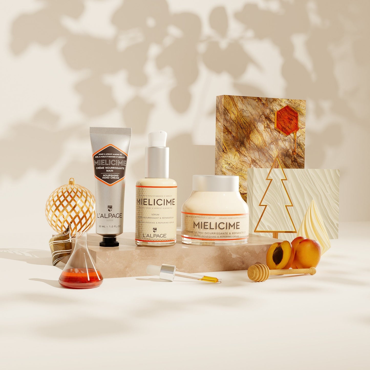 Set ou Coffret Cadeau Trio Crème Nourrissante + Sérum Nourrissant + Crème Main MIELICIME