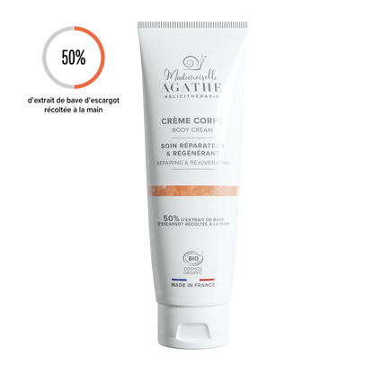 Crème corps à la bave d'escargot bio - réparatrice & régénérante - 200 ml - Mademoiselle Agathe