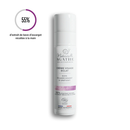 Crème éclat à la bave d'escargot bio - éclaircissant & unifiante - Mademoiselle Agathe