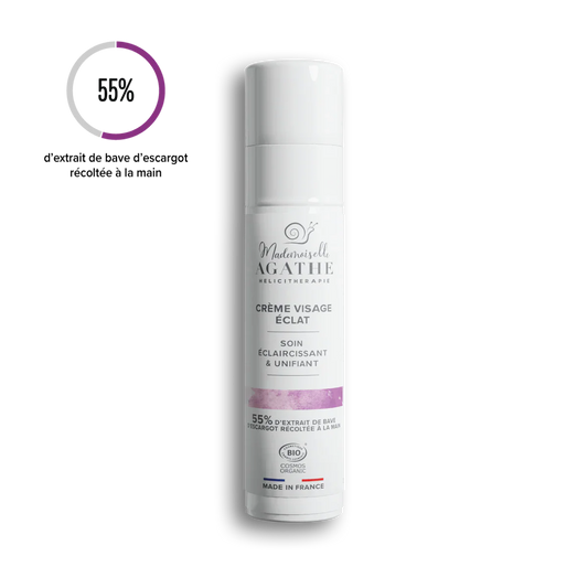 Crème éclat à la bave d'escargot bio - éclaircissant & unifiante - Mademoiselle Agathe