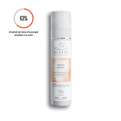 Crème mains à la bave d'escargot bio - nourrissante & régénératrice - 50 ml - Mademoiselle Agathe