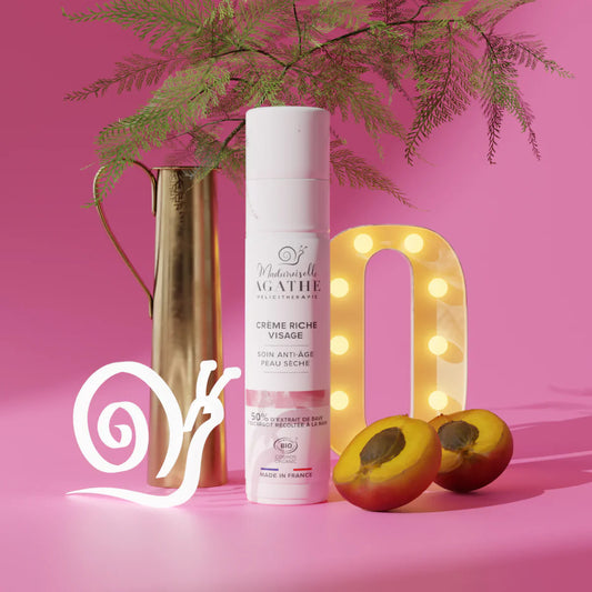 Crème riche visage à la bave d'escargot certifiée bio - anti-âge - 50ml -Mademoiselle Agathe