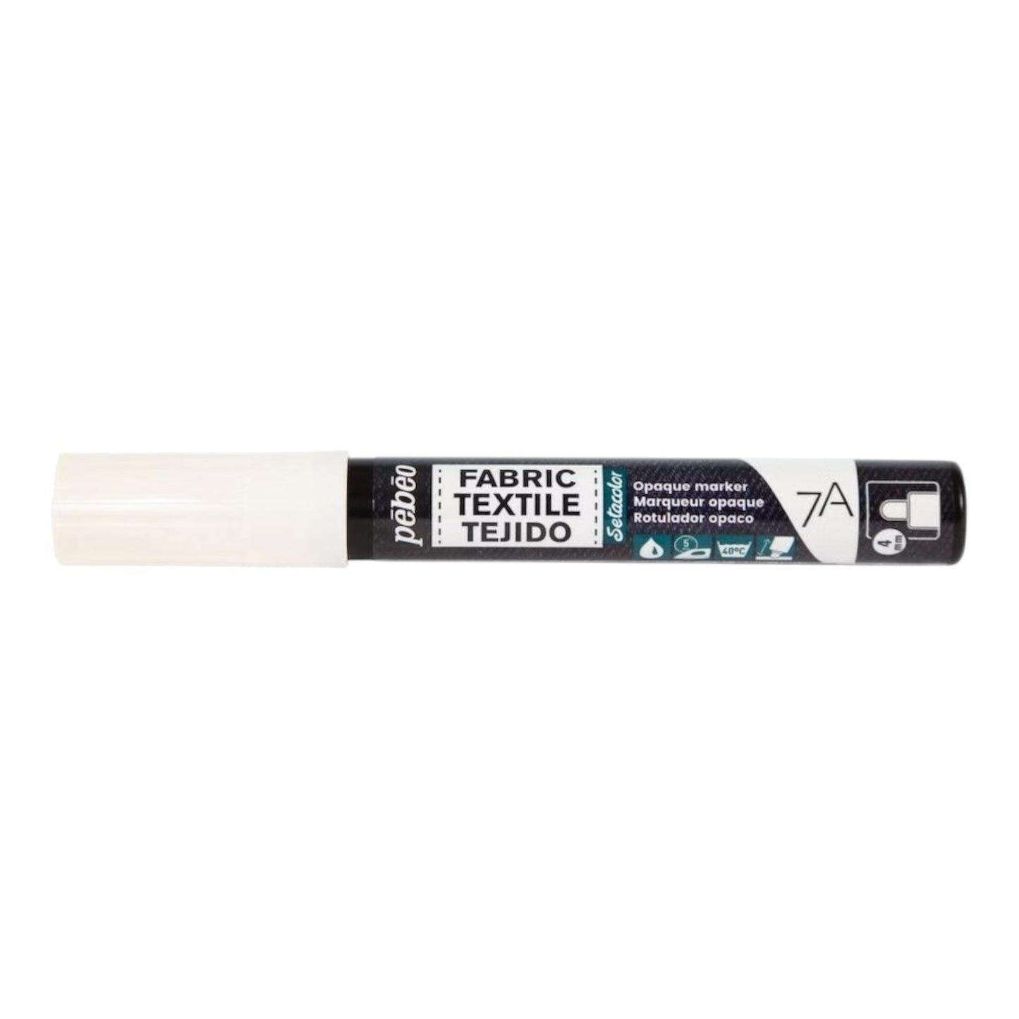 Pébéo Textil 7A Marker Opak – 4 mm Rundspitze , Weiss