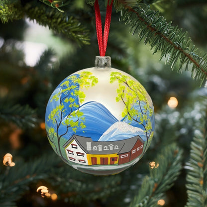 Weihnachtskugeln Alpabzug Weiss