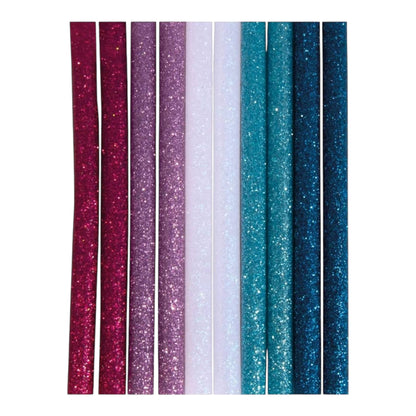 Rayher Glitter-Klebesticks, 7mm / 100mm, Für Heißklebepistole, 10 Stück, Regenbogen