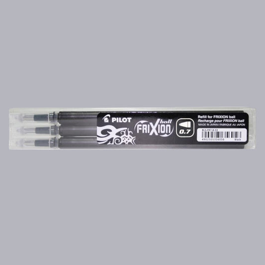 Pilot FriXion Refill – Set 3 Ersatzminen, Schwarz 0,7 mm