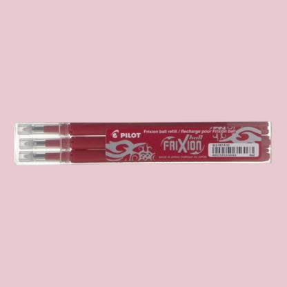 Pilot FriXion Refill – Set 3 Ersatzminen, Rot 0,7 mm