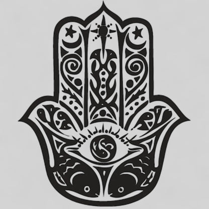 Rayher Holzstempel  Hamsa Hand Ø 3 c