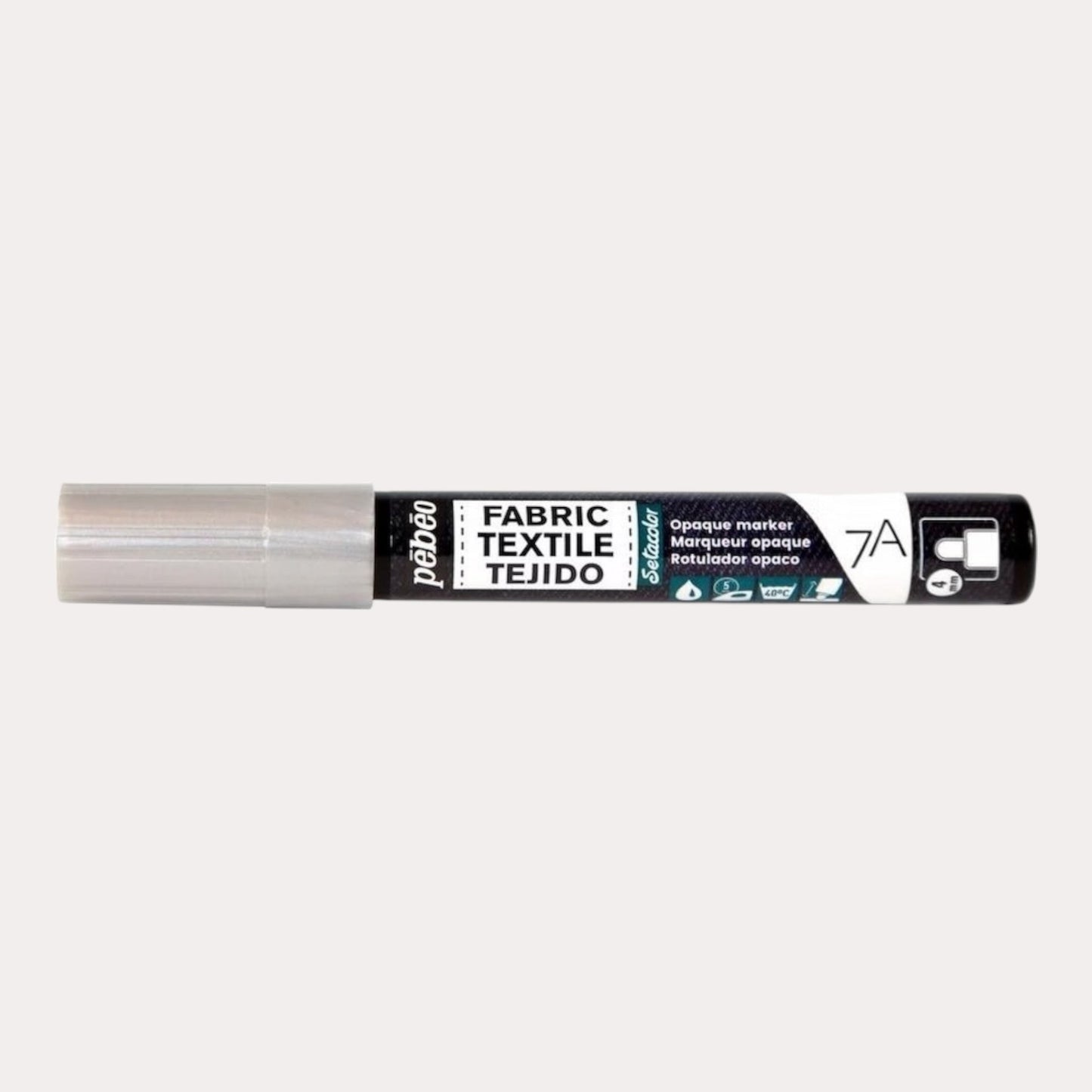 Pébéo Textil 7A Marker Opak – 4 mm Rundspitze , Silber